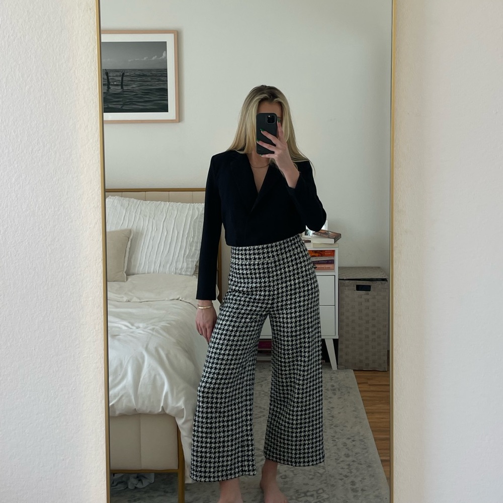Houndstooth high waisted pants Zara